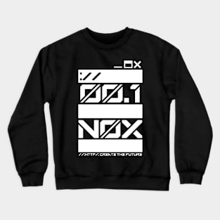 "N0X Create The Future" White Cyberpunk Design Crewneck Sweatshirt